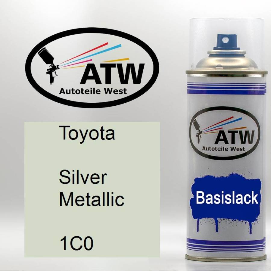 Toyota, Silver Metallic, 1C0: 400ml Sprühdose, von ATW Autoteile West.